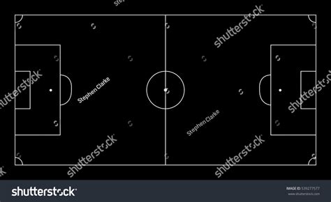 Football Pitch Layout White Lines On Stock Vector (Royalty Free ...