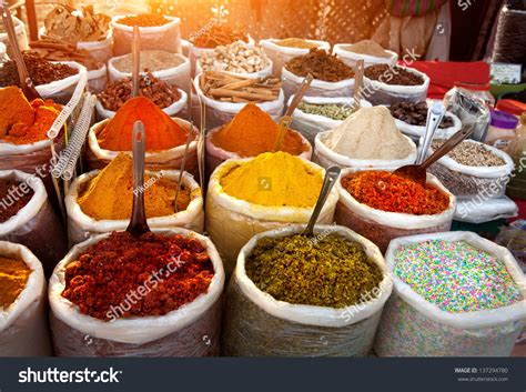 Indian Colored Spices Anjuna Flea Market Stock Photo 137294780