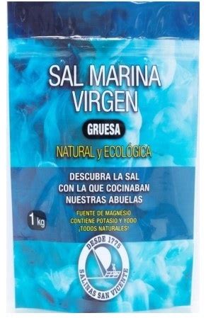 Sal Marina Gruesa Virgen Eco Kg Salinas San Vicente Tedoysalud