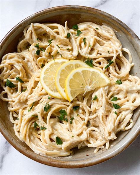 Enjoy This Delicious And Easy Creamy Lemon Pasta No Nuts Or Blender Required Who Doesnt Love