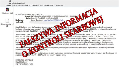 Uwaga na fałszywe informacje o zamiarze wszczęcia kontroli skarbowej