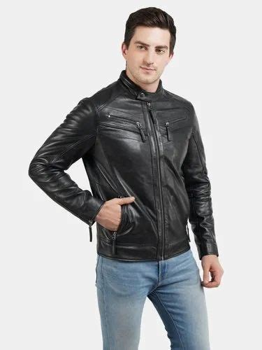 Full Sleeve Casual Jackets Designer Men S Leather Jacket Size Large