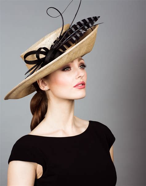 Fine Straw Sidesweep With Striped Feather And Quills Rachel Trevor