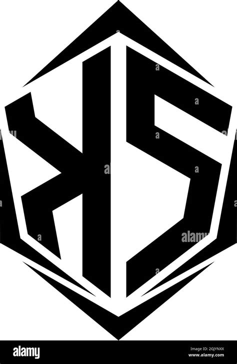 Diseño inicial del logotipo de KS con el estilo Shield y la marca