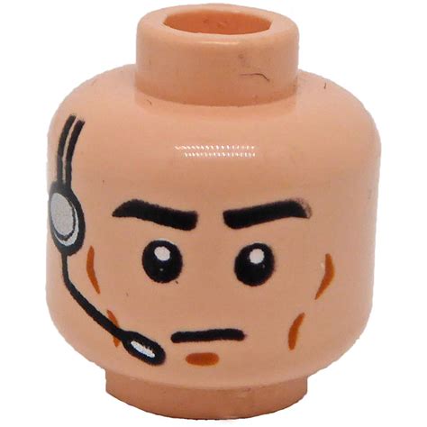 Lego Light Flesh Minifigure Head With Decoration Recessed Solid Stud