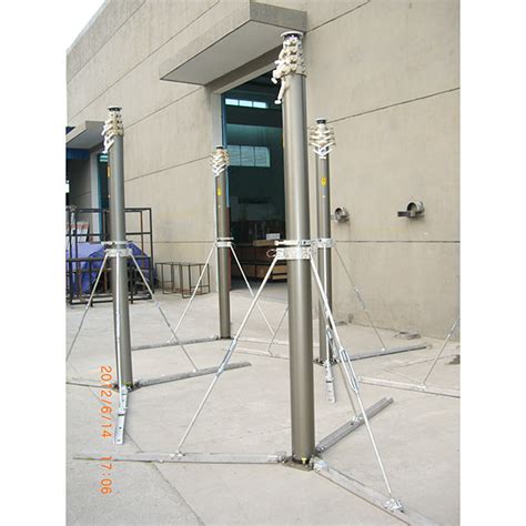 10m Antenna Pneumatic Telescopic Mast With Tripod Ground Mounting