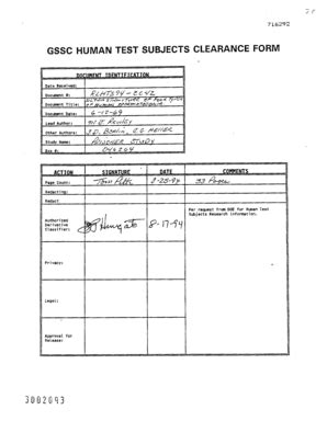 Fillable Online Osti GSSC HUMAN TEST SUBJECTS CLEARANCE FORM Osti Fax