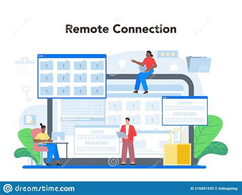 System Administrator Online Service Or Platform Technical Work With Server Stock Vector