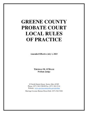 Fillable Online Greene County Probate Court Local Rules Of Fax