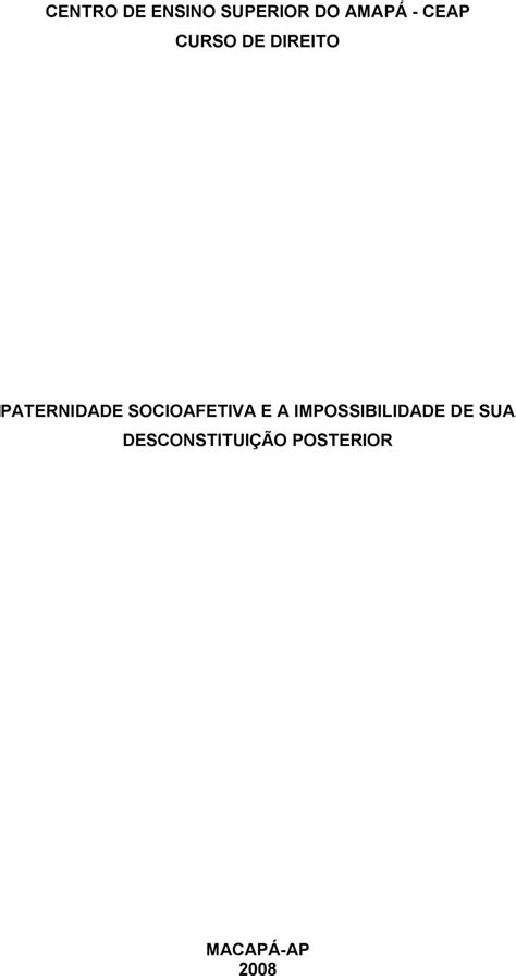 CENTRO DE ENSINO SUPERIOR DO AMAPÁ CEAP CURSO DE DIREITO PATERNIDADE