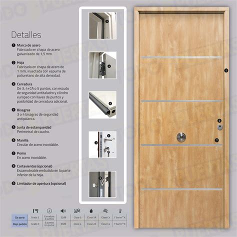 Puerta Galvanizada Cintia Fm Saga Roble Cara Interior Lisa