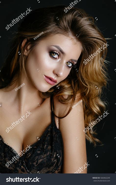 Sexy Brunette Girl Posing Leopard Print Stock Photo Shutterstock
