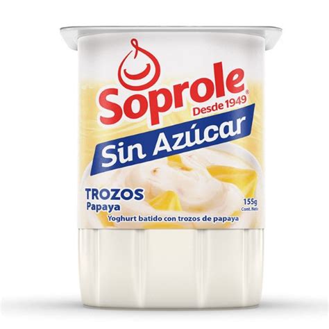 Yoghurt Soprole Sin Azúcar Trozos Papaya 155 G Unimarc