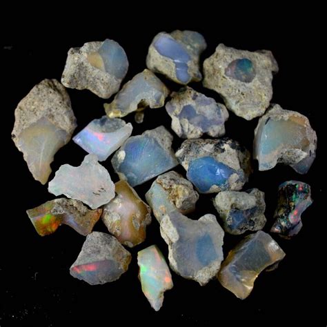 Cts Natural Ethiopian Opal Rough Mixed Lots Cabochon