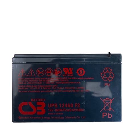 CSB Battery UPS รน 12460 F2 ขนาด 12V 460W Pcs 9 6V 5Min 9 5ah