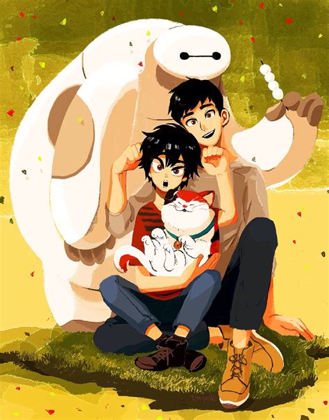 Hiro Tadashi Baymax And Mochi Big Hero 6 Fan Art 38208935 Fanpop