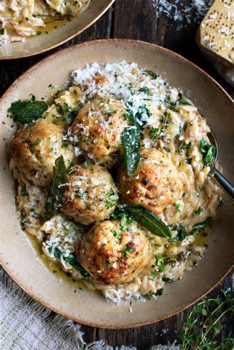 Baked Sage Chicken Meatballs With Parmesan Orzo Artofit