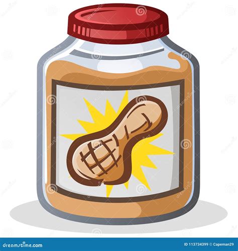 Jar Of Peanut Butter Cartoon Illustration Stock Vector Illustration