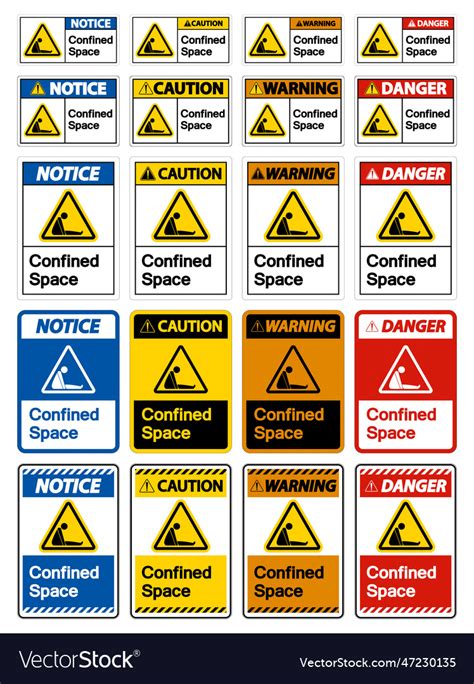 Caution confined space symbol sign isolated Vector Image