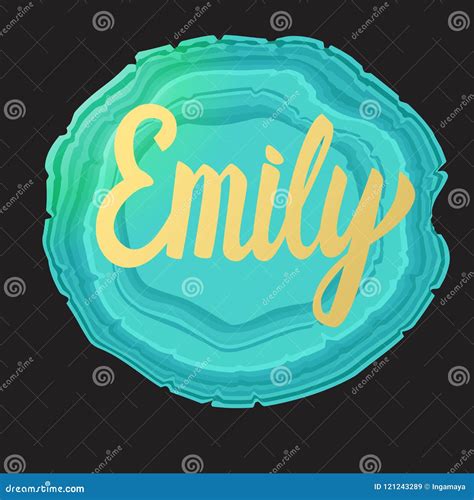 Tarjeta De Emily Nombre De Oro De La Inscripci N De La Caligraf A De