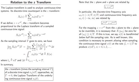 Discrete Mathematics Relationship Between The Z Transform And The Laplace Transform