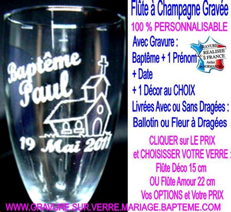 Verre Coupe Flute Champagne Personnalis Grav Cadeau Mariage Bapteme