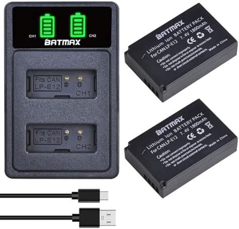 Batmax Paquete De Bater As Lp E Lp E Mah Cargador Usb