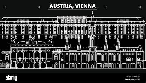 Vienna City Silhouette Skyline Austria Vienna City Vector City