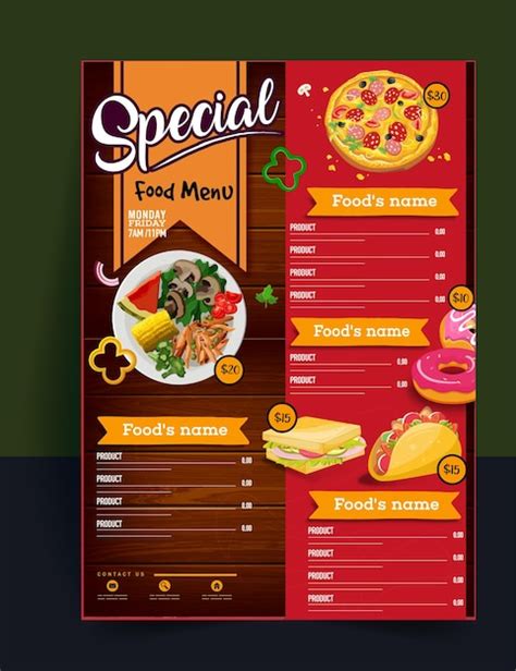 Premium Vector Free Vector Restaurant Flyer Template With Photo