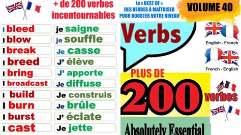 Verbes Anglais French Verbs Les Incontournables Youtube