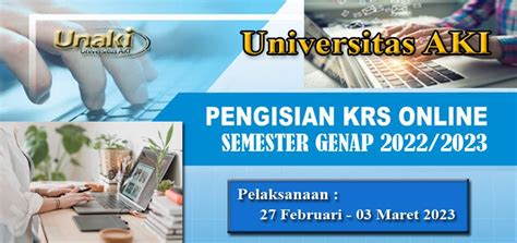 Pengisian Krs Semester Genap Unaki