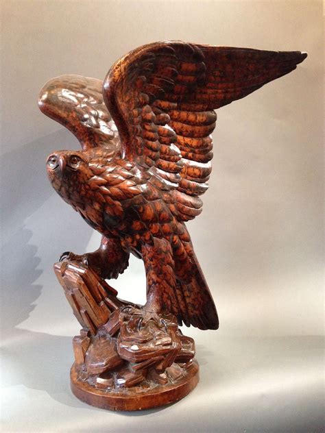 Swiss Black Forest Carved Life Sized Eagle Imagens Artes