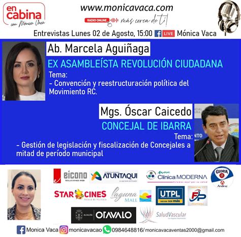 Mónica Vaca Orellana on Twitter Esté lunes 02 de agosto acompáñame