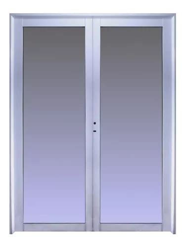 Puerta Doble Aluminio X M Blanca Vidrio Entero Mercadolibre