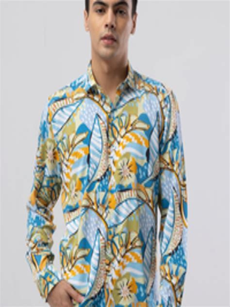 Buy Snitch Blue Classic Slim Fit Abstract Printed Casual Shirt Shirts