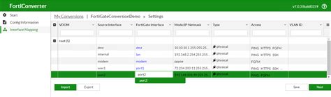 Fortinet Interface Mapping FortiConverter Tool 7 0 4 Fortinet