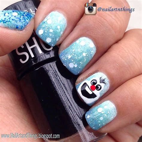 Frozen Movie Inspired Nails Olaf Nail Art Nails Olaf