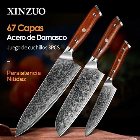 XINZUO Juego De Cuchillos De Cocina De Acero Inoxidable De Damasco