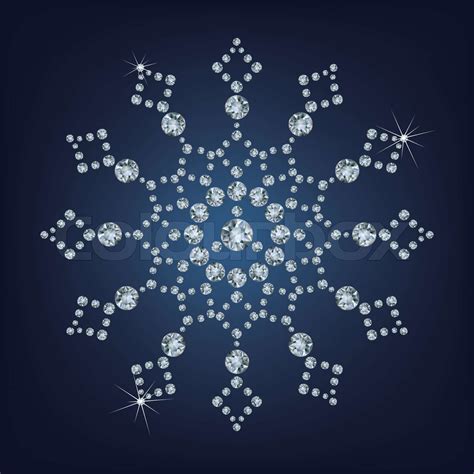 Snowflake Made From Diamonds Stock Vector Colourbox