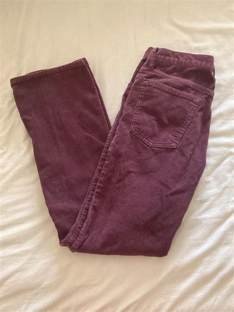 Magenta Purple Low Rise Bootcut Pants Corduroy Material Size S On The