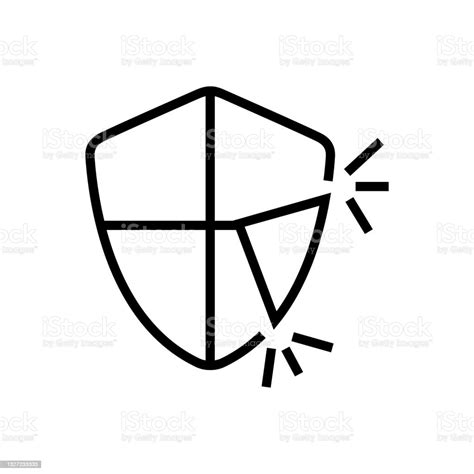 Broken Shield Icon Stock Illustration Download Image Now Broken Icon Symbol Illustration