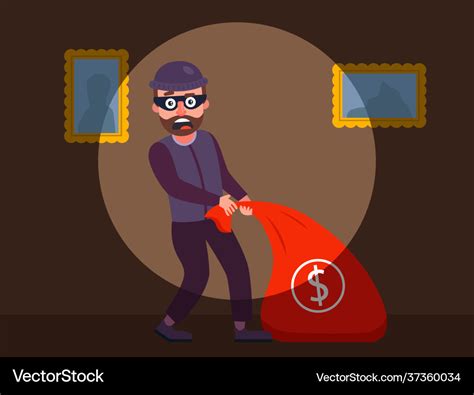 Robber was caught red-handed guards Royalty Free Vector