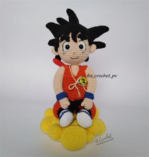 Gokú y nube voladora by A Crochet Dragon Ball Fundas de ganchillo