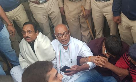 Mp Crisis Digvijaya Singh Detained After He Tries To Meet Rebel