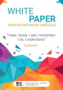 White Paper Soft Cover Exercise Notebook Unruled Register Spiral