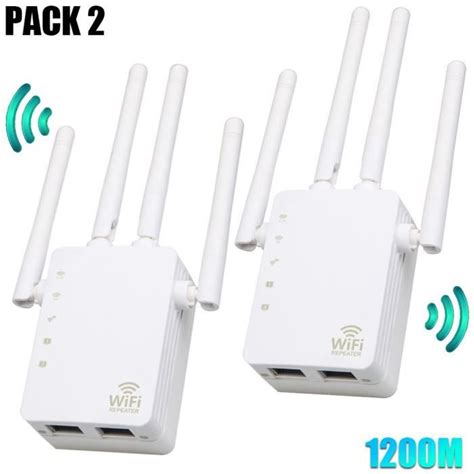 Répéteur Wifi 1200 Mbps Double Bande 2 4 5 GHz 2 Ports LAN Blanc E