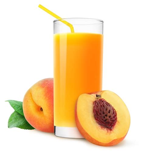 Premium Photo Glass Of Peach Juice And Cut Fresh Peach Fruits