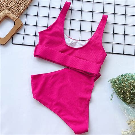 Bikini Strój Kąpielowy Z Klamrą Różowy Alana eModne