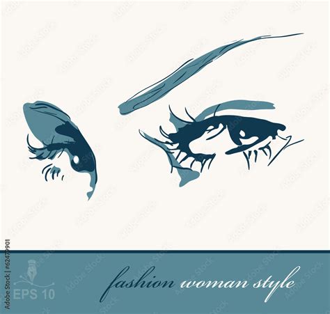 fashion woman face. vector illustration in sketch style Stock Vector ...