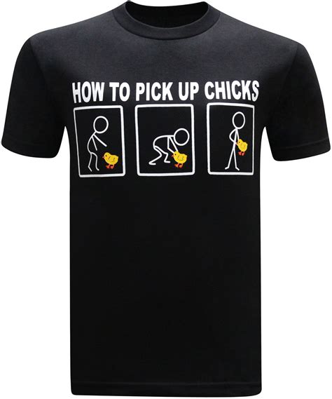 How To Pick Up Chicks Black Funny Shirts For Men Funny Tshirts